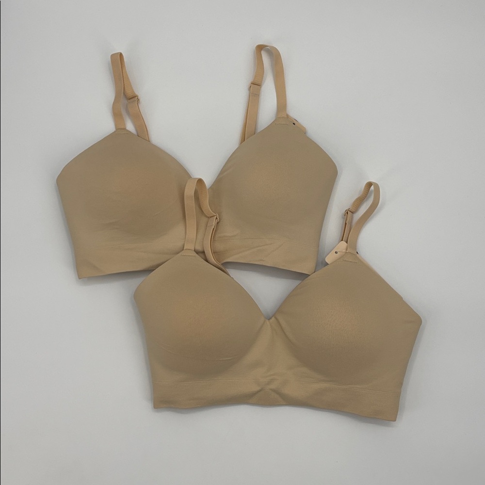 Truekind Supportive Comfort Wireless Shaping Bra 2 pack in chai size S NWT